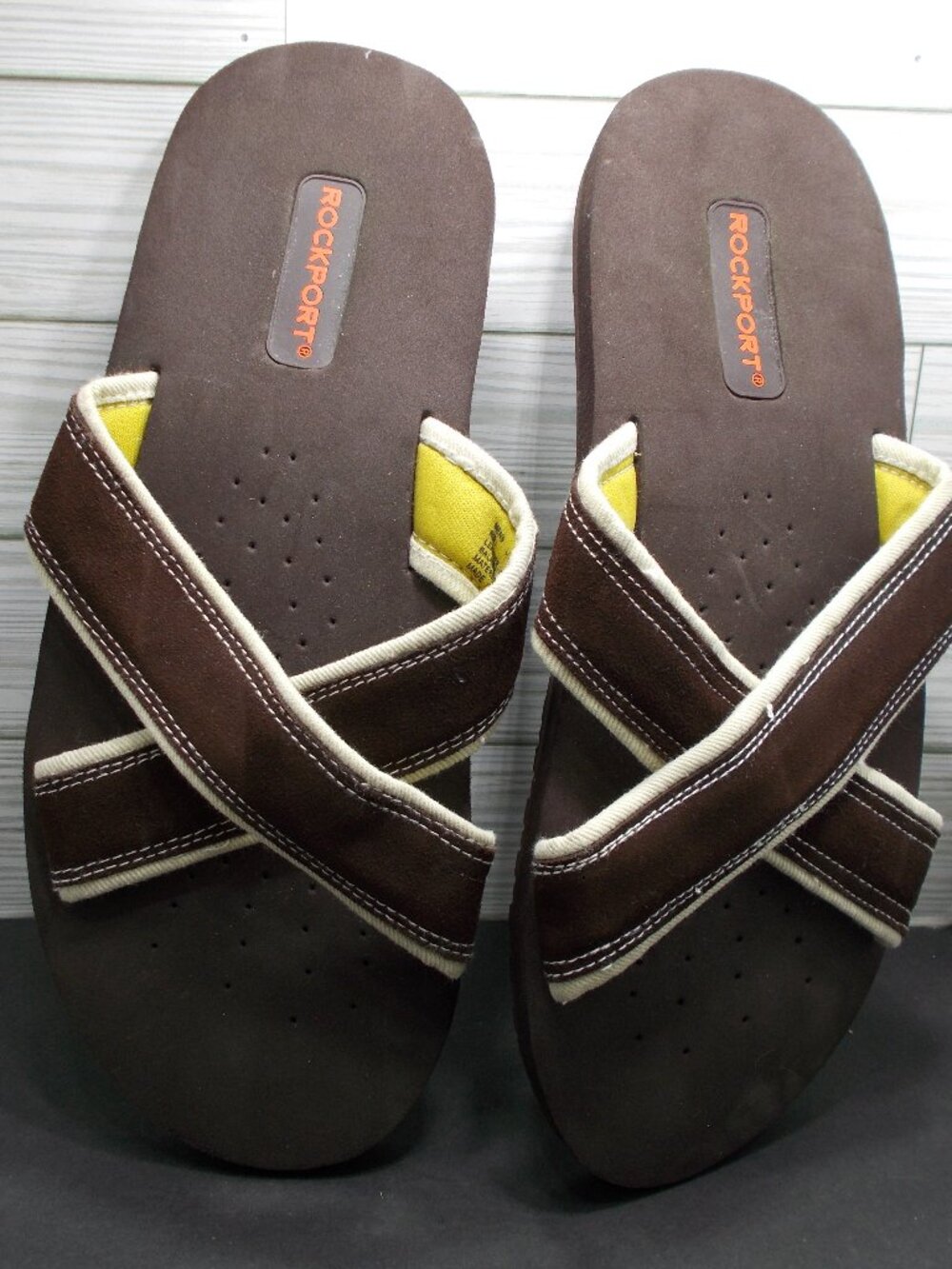 Rockport Crossband Sandals Slides Mens Large 12-13 R921